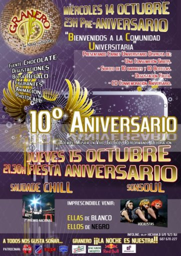 10º Aniversario de Pub Granero