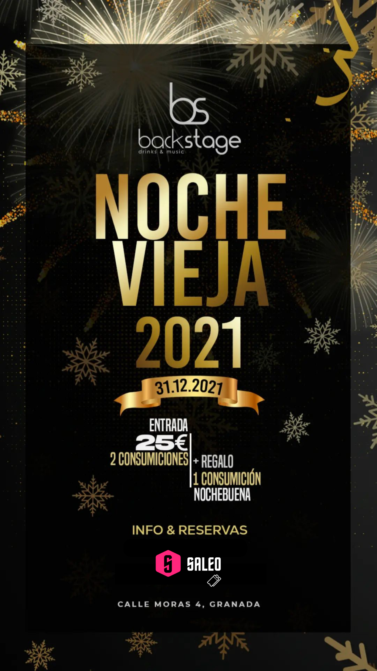 Nochevieja 2021 en Discoteca Backstage Granada