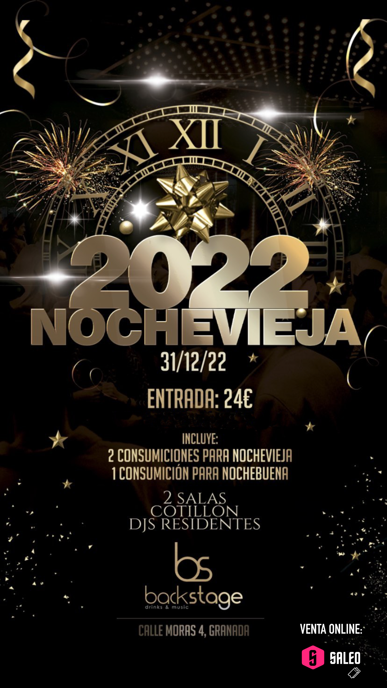 Nochevieja 2022 en Backstage Granada
